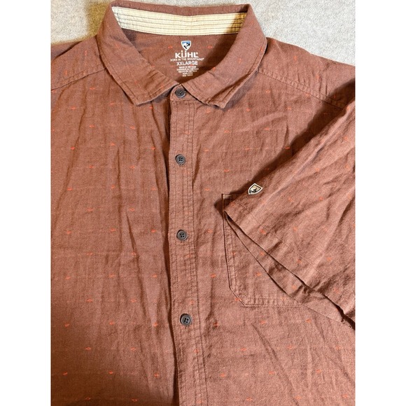 Kuhl Other - Kuhl Skorpio Button Up Shirts Men's XXL Linen Burnt Red Outdoor Hiking Camp